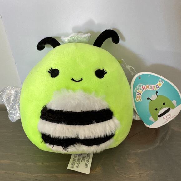 NWT Squishmallows Sunny Bumble Bee 5” Blacklight 2022 Kellytoy Black Light - Picture 1 of 9
